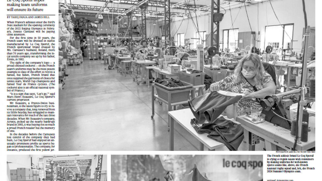 Le New York Times dans les locaux du Coq sportif Romilly sur Seine